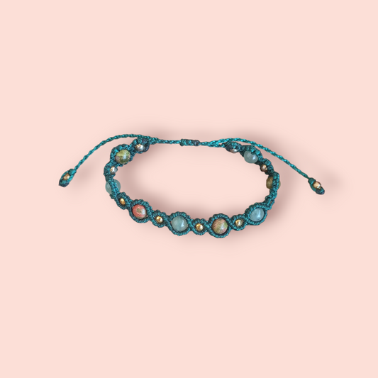 Pulsera macrame minerales