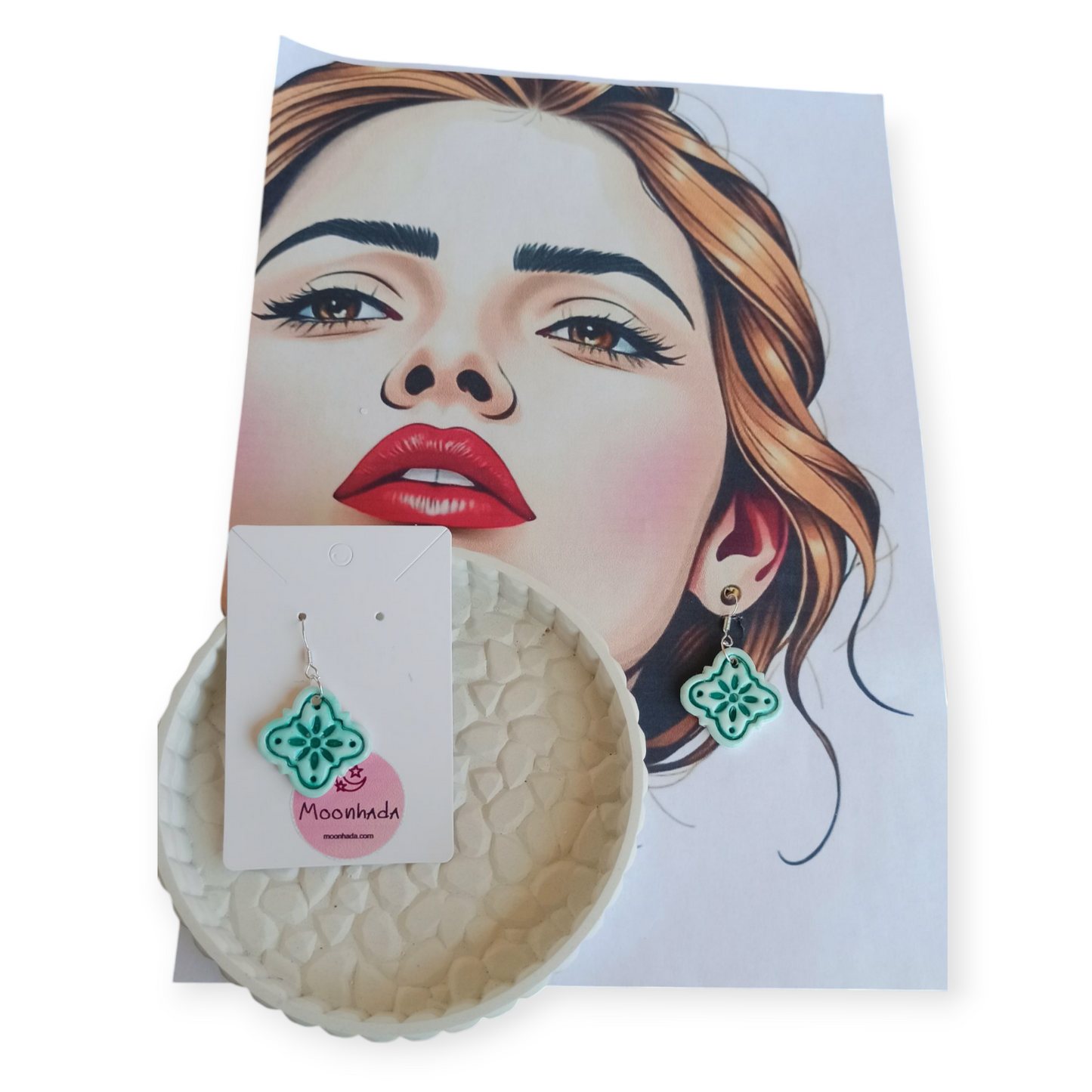 Pendientes azulejo