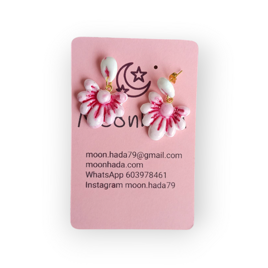 Pendientes flor arcilla
